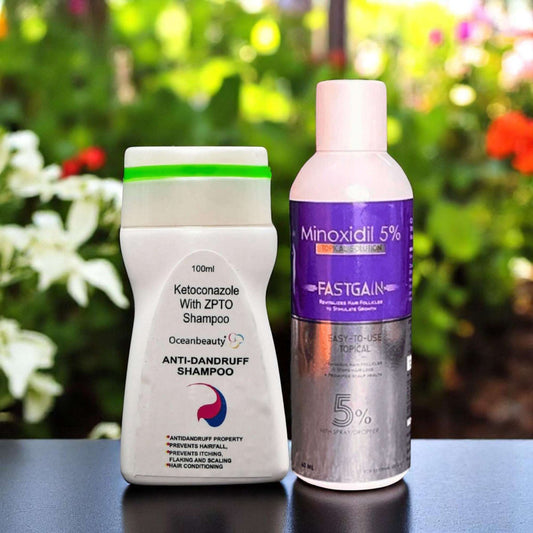 Oceanbeauty Anti-dandruff Shampoo & Fastgain Minoxidil 5% Topical Solution
