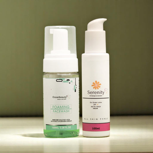 Serenity Sunscreen Lotion (SPF 50) with Oceanbeauty Foaming Facewash