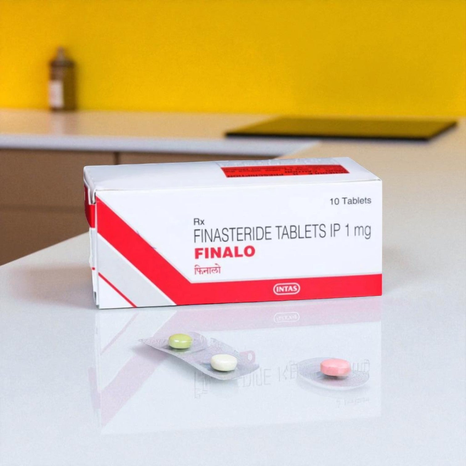 Box of FINALO finasteride tablets