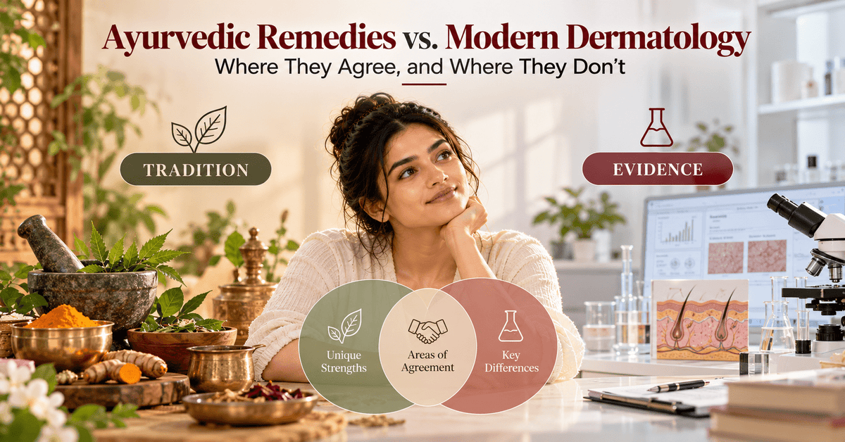 Ayurvedic remedies vs. modern dermatology: where they agree, and where they don't - Cosmosentials
