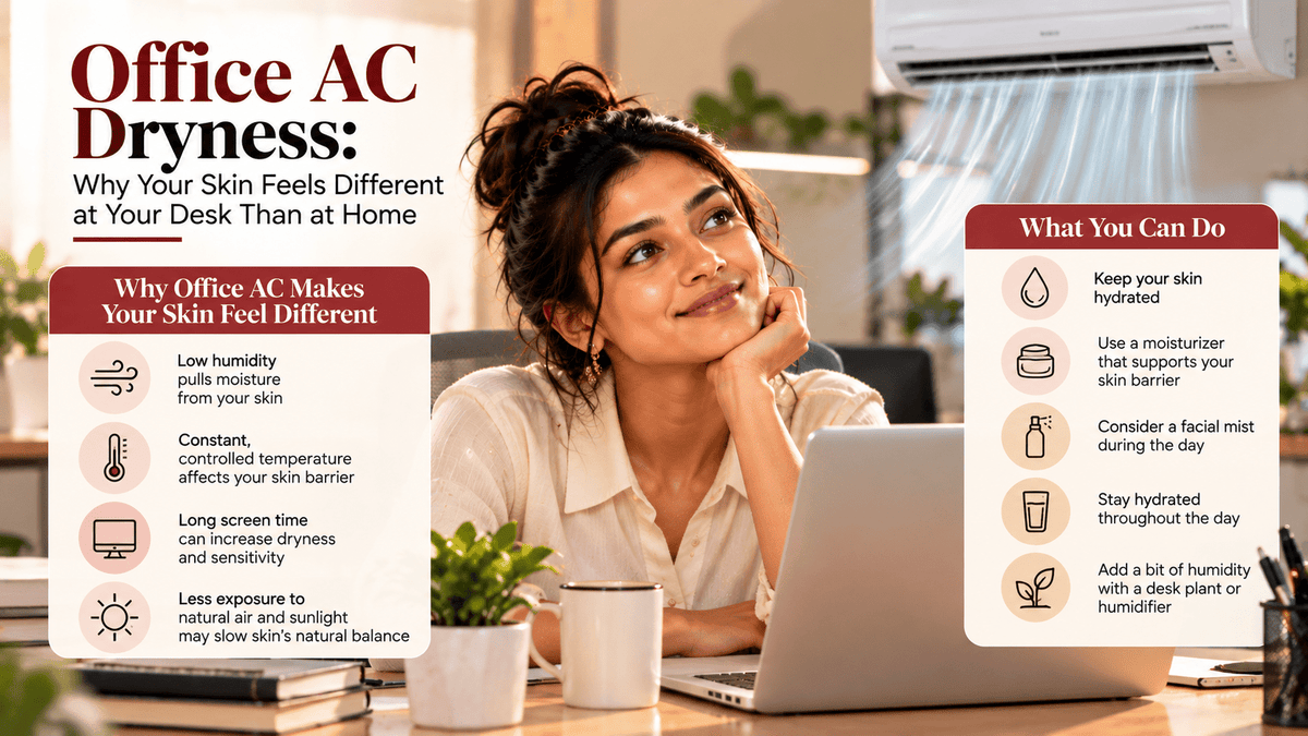 Office AC dryness: why your skin feels different at your desk than at home - Cosmosentials