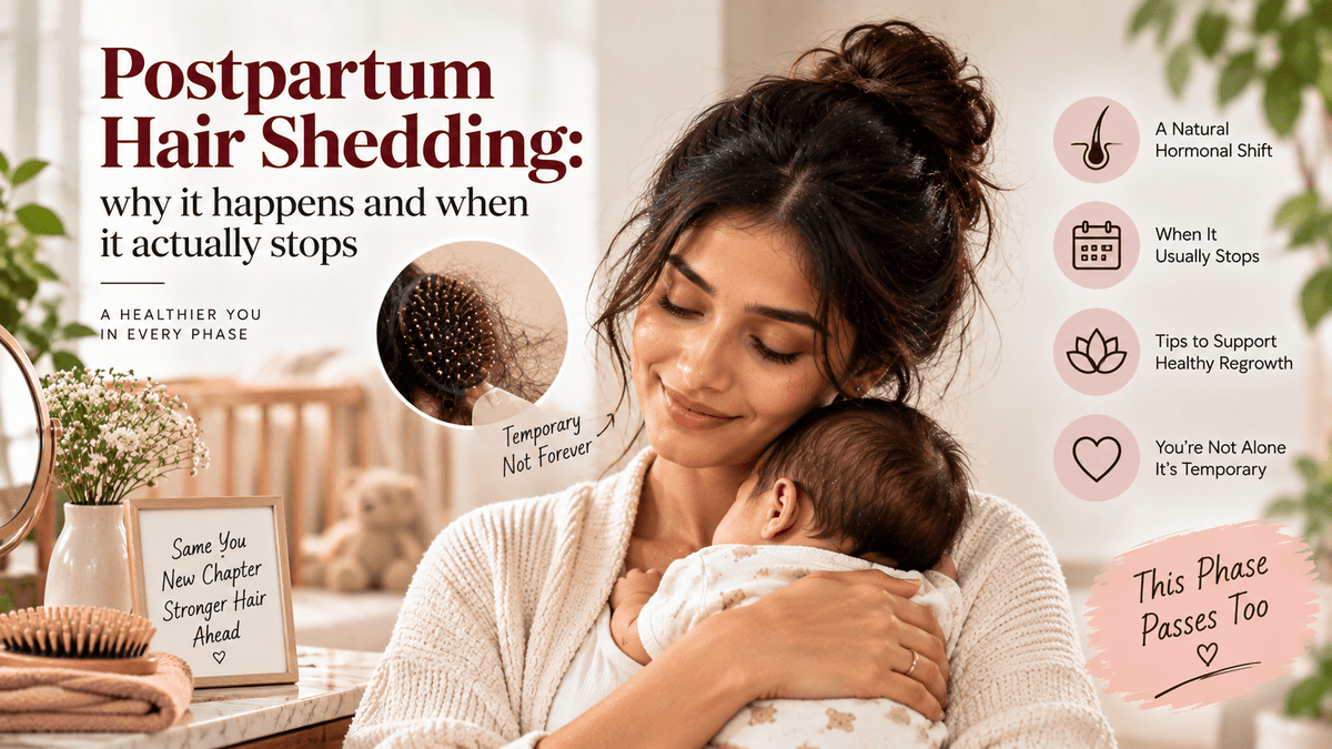Postpartum hair shedding: why it happens and when it actually stops - Cosmosentials