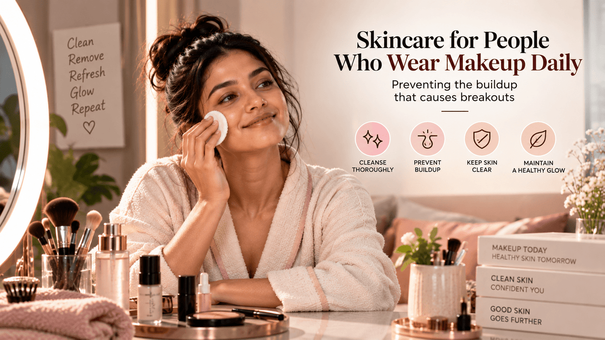 Skincare for people who wear makeup daily: preventing the buildup that causes breakouts - Cosmosentials