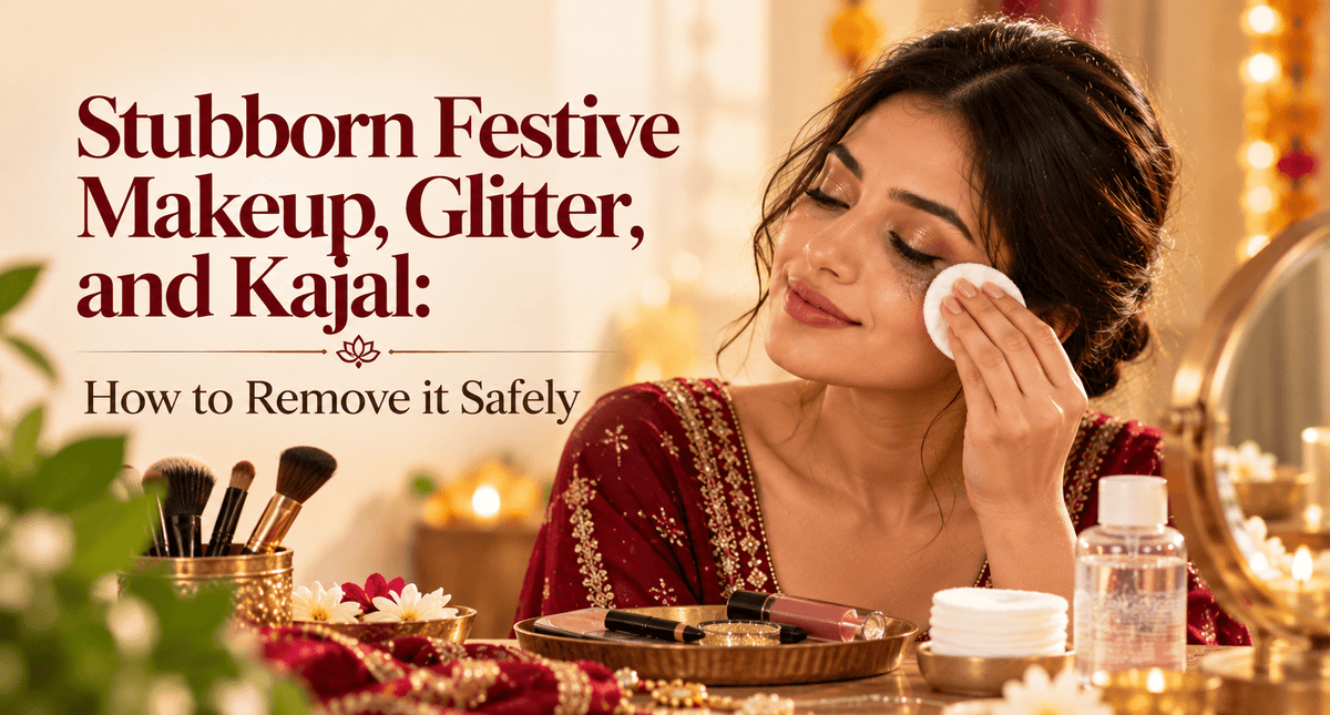Stubborn Festive Makeup, Glitter, and Kajal: How to Remove It Safely - Cosmosentials