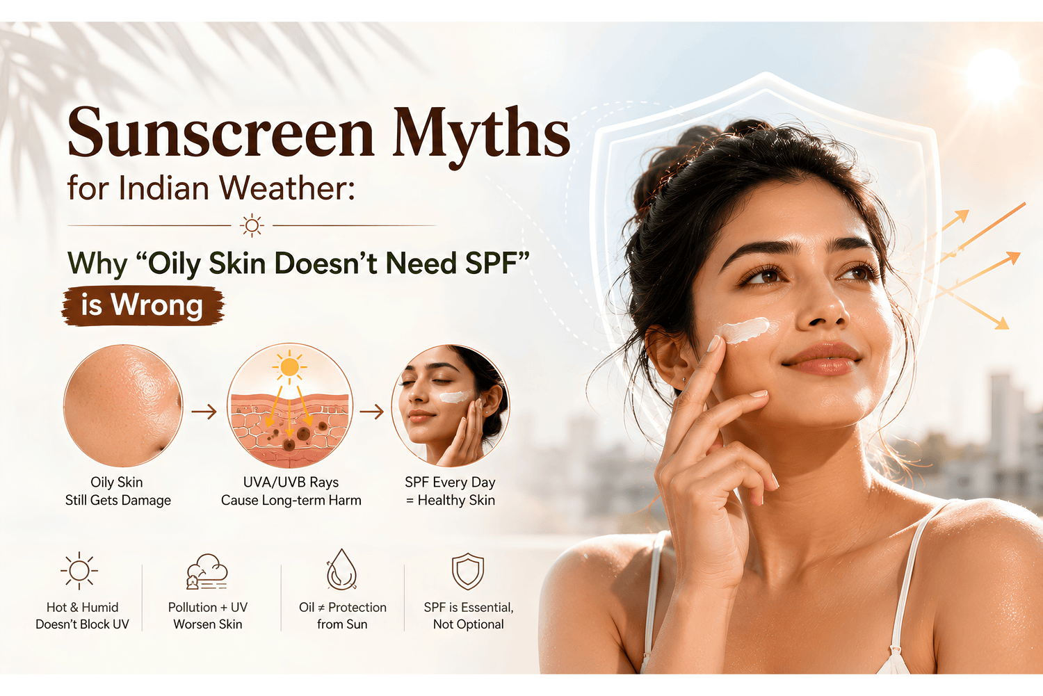 Sunscreen Myths for Indian Weather: Why “Oily Skin Doesn’t Need SPF” Is Wrong - Cosmosentials