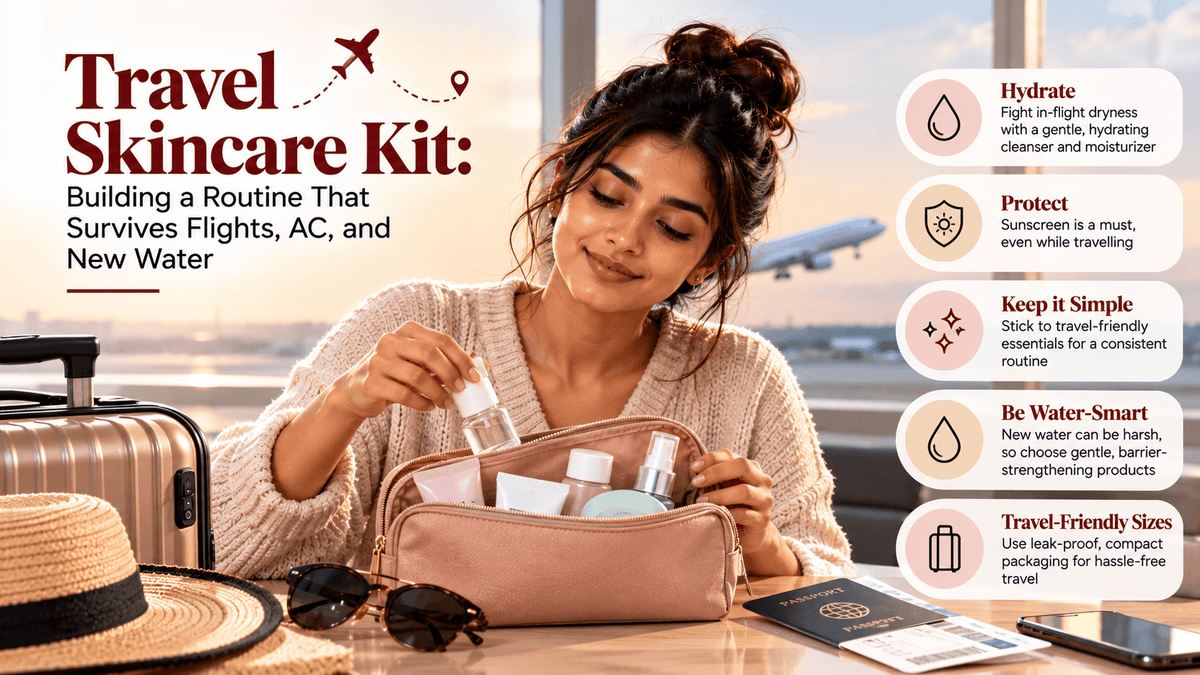 Travel skincare kit: building a routine that survives flights, AC, and new water - Cosmosentials