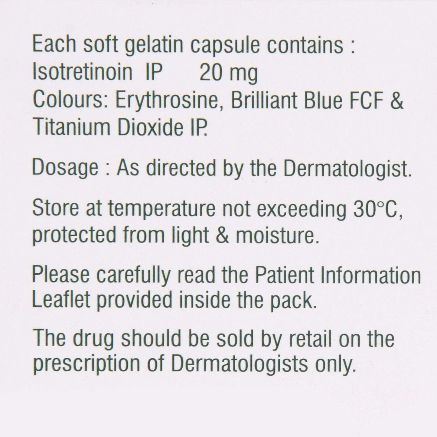 Sotret 20 mg Capsule