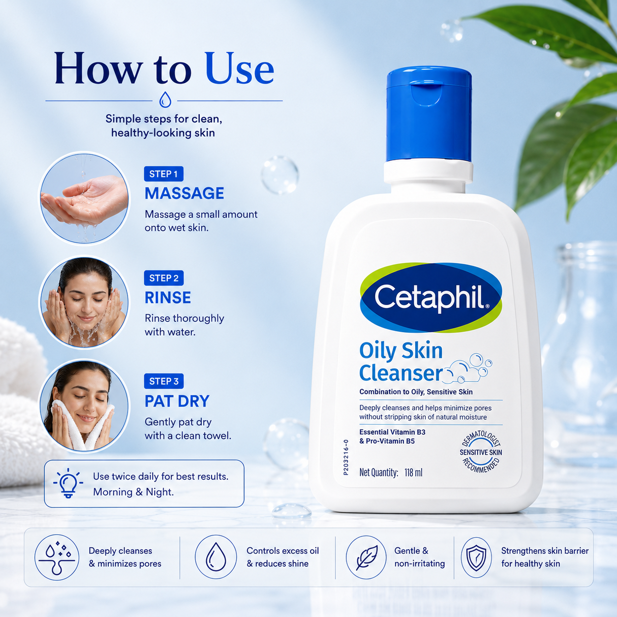 Cetaphil Oily Skin Cleanser 118ml - Cosmosentials