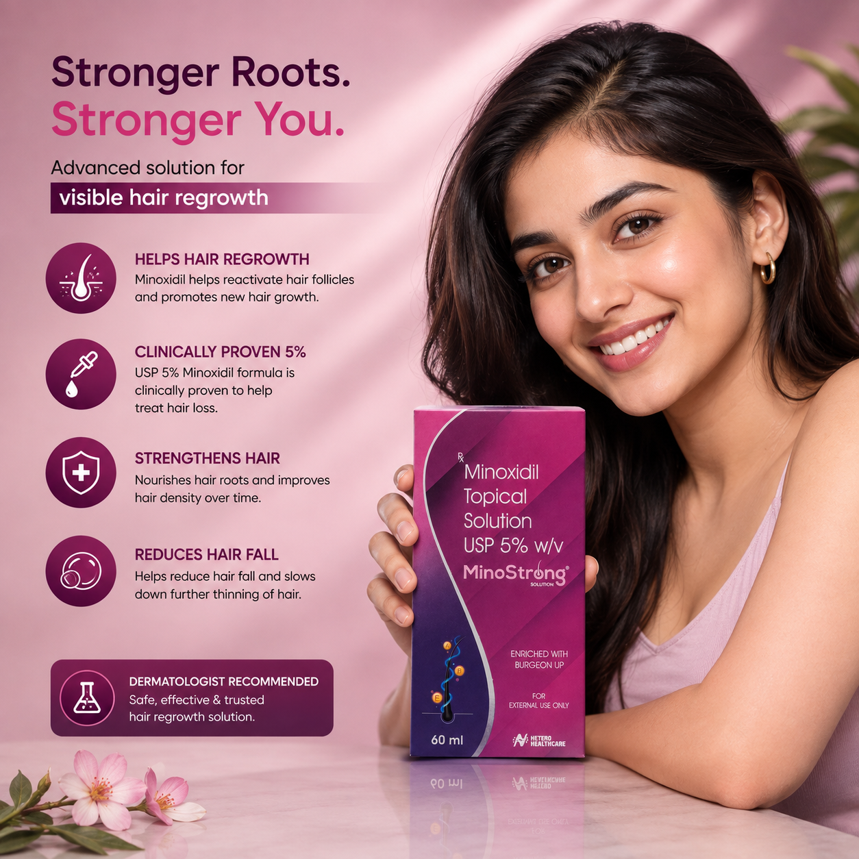 MinoStrong Solution 5% Minoxidil Topical Solution 60ml