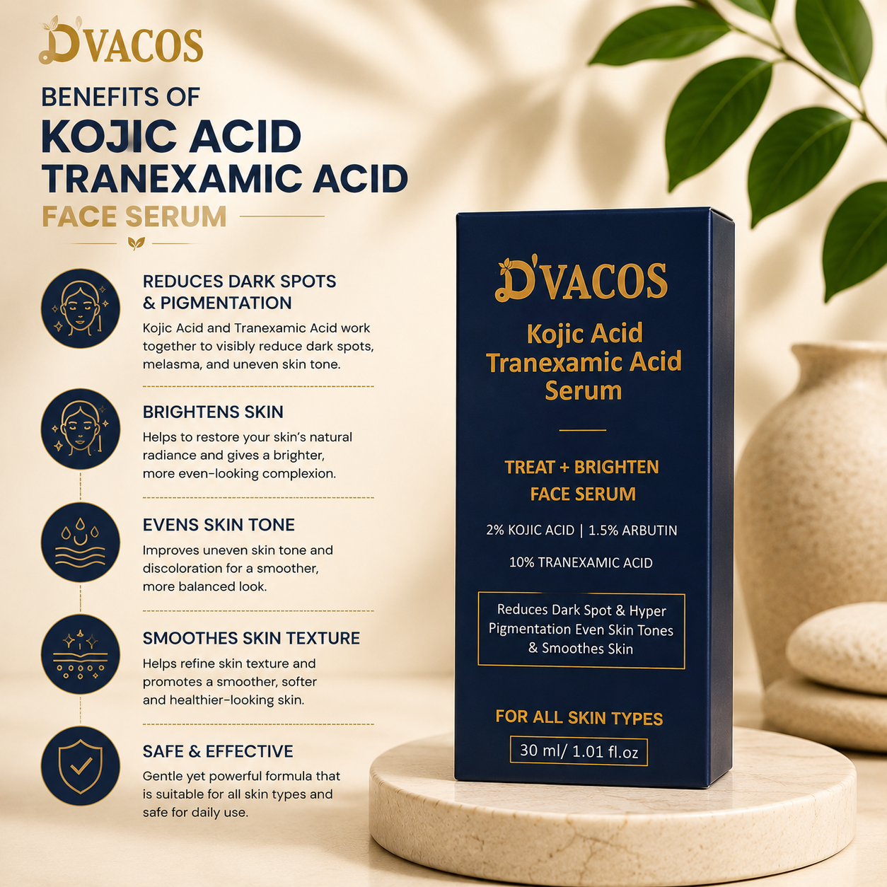 D'VACOS Kojic Acid Tranexamic Acid Serum
