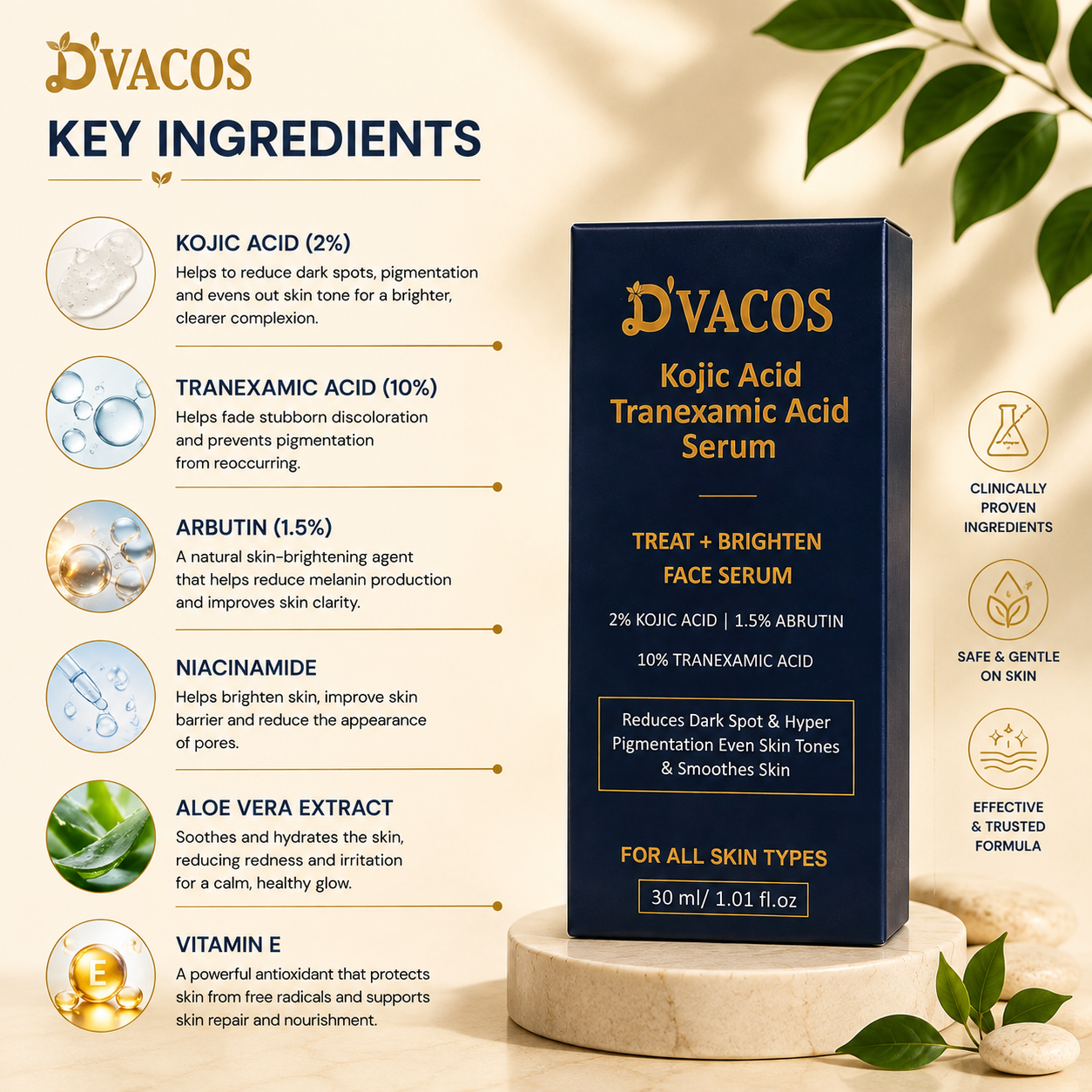 D'VACOS Kojic Acid Tranexamic Acid Serum