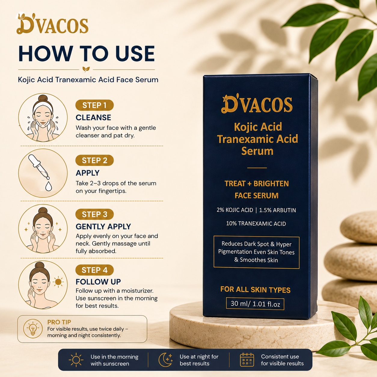 D'VACOS Kojic Acid Tranexamic Acid Serum