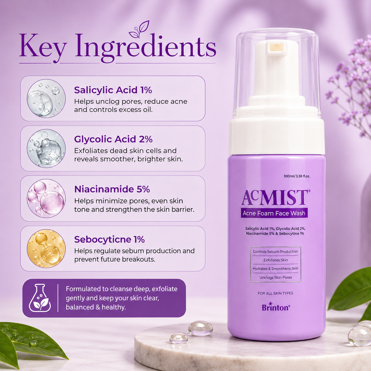 Acmist Acne Foam Face Wash