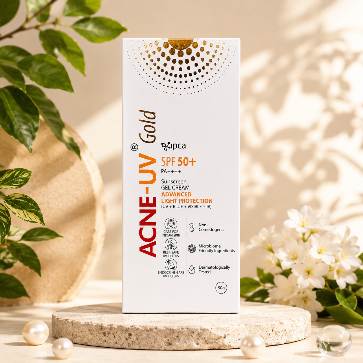 Acne-UV Gold SPF 50+ PA++++ Sunscreen Gel Cream 50g
