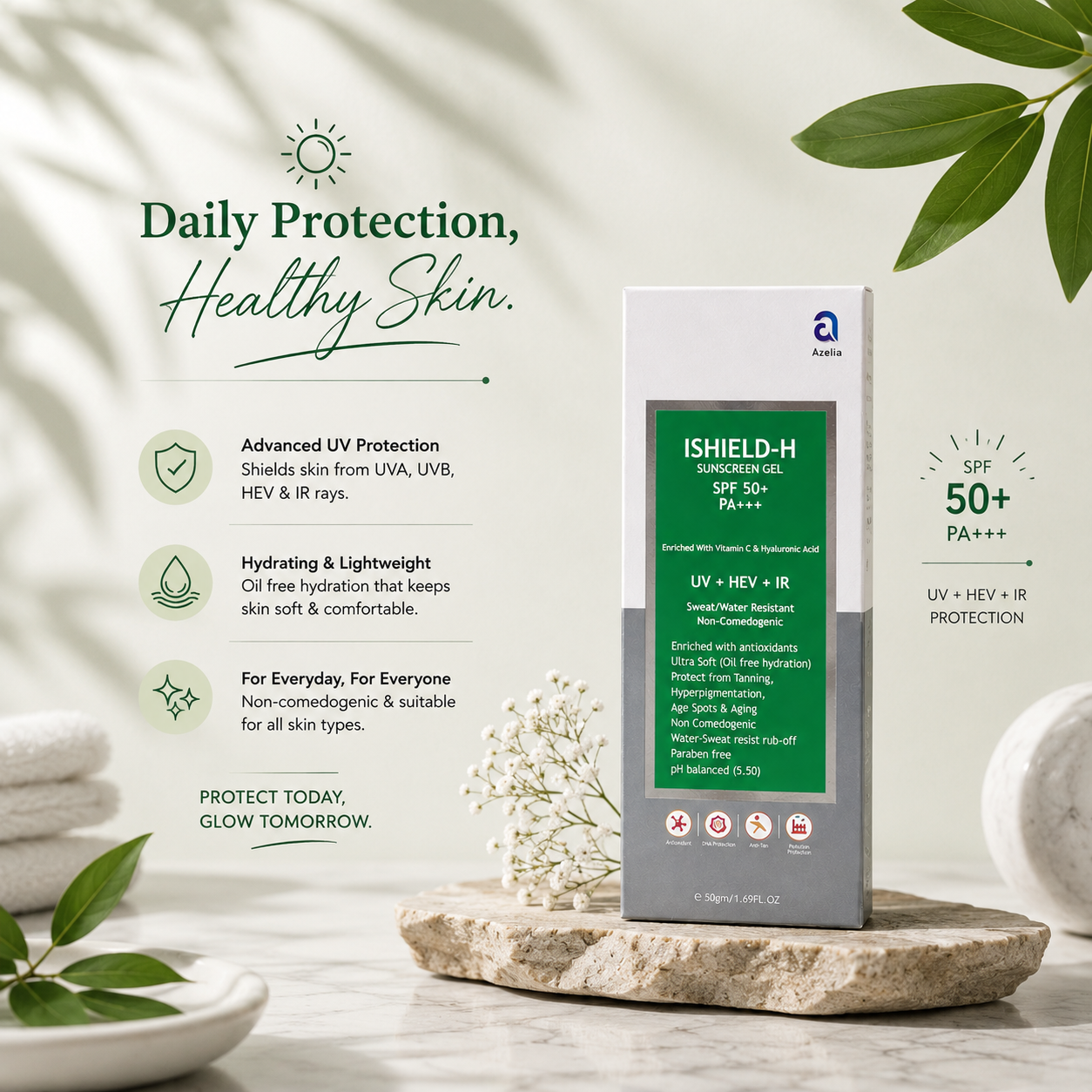 ISHIELD-H Sunscreen Gel SPF 50+ PA+++