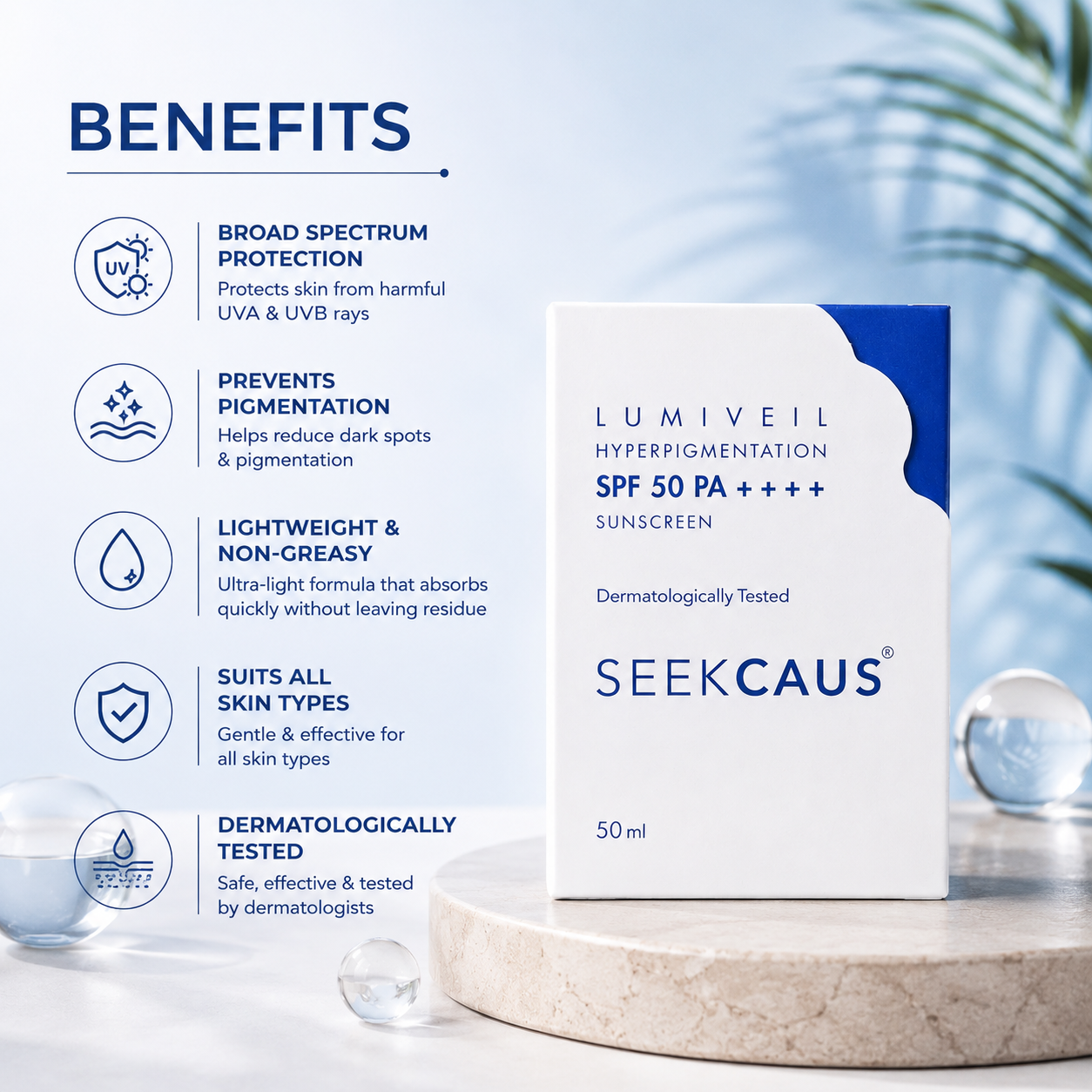 Seekcaus LumiVeil Hyperpigmentation Sunscreen SPF 50 PA++++