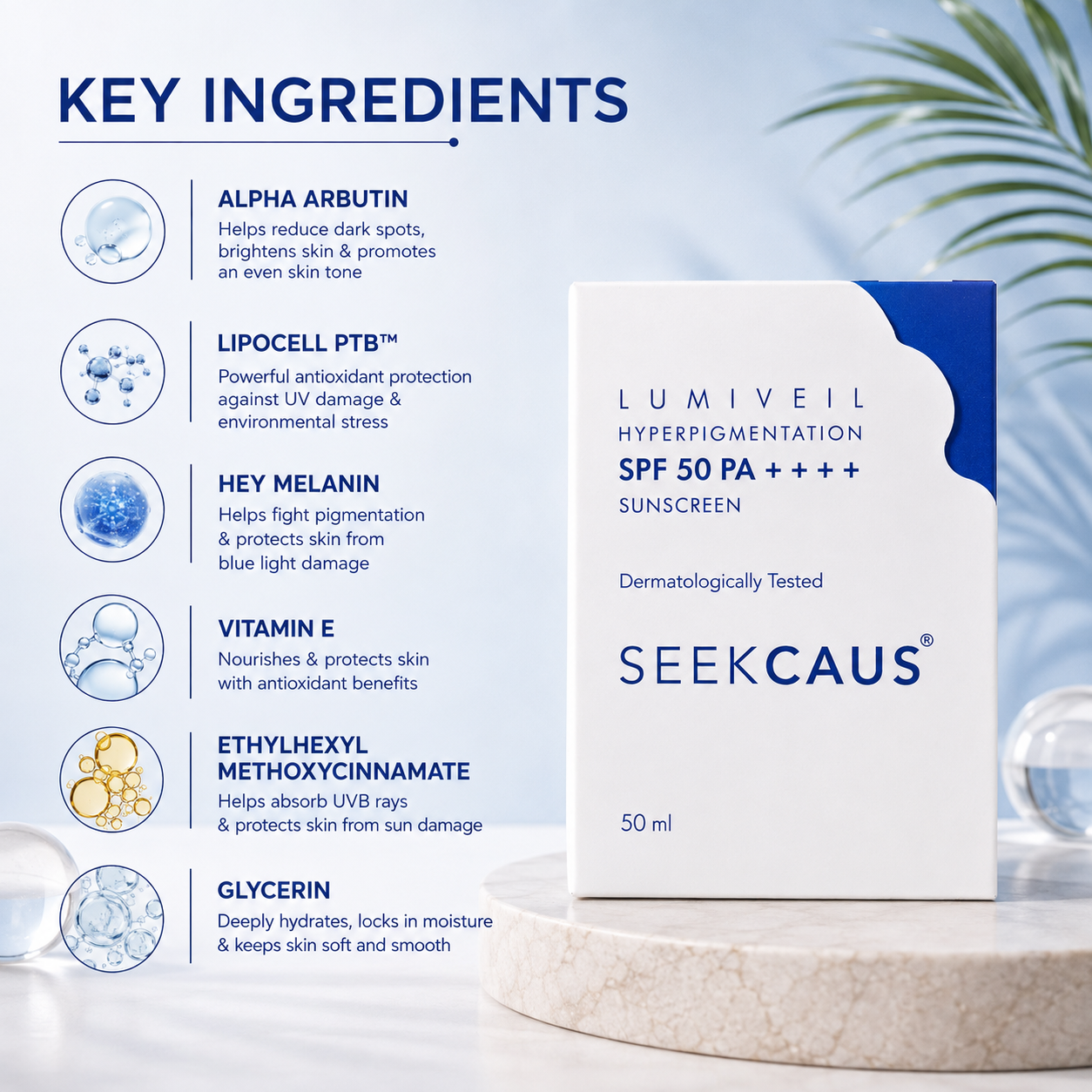 Seekcaus LumiVeil Hyperpigmentation Sunscreen SPF 50 PA++++