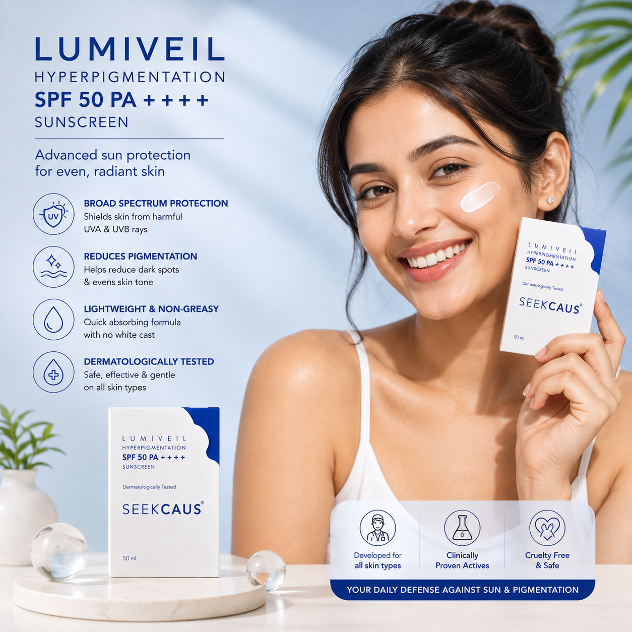 Seekcaus LumiVeil Hyperpigmentation Sunscreen SPF 50 PA++++