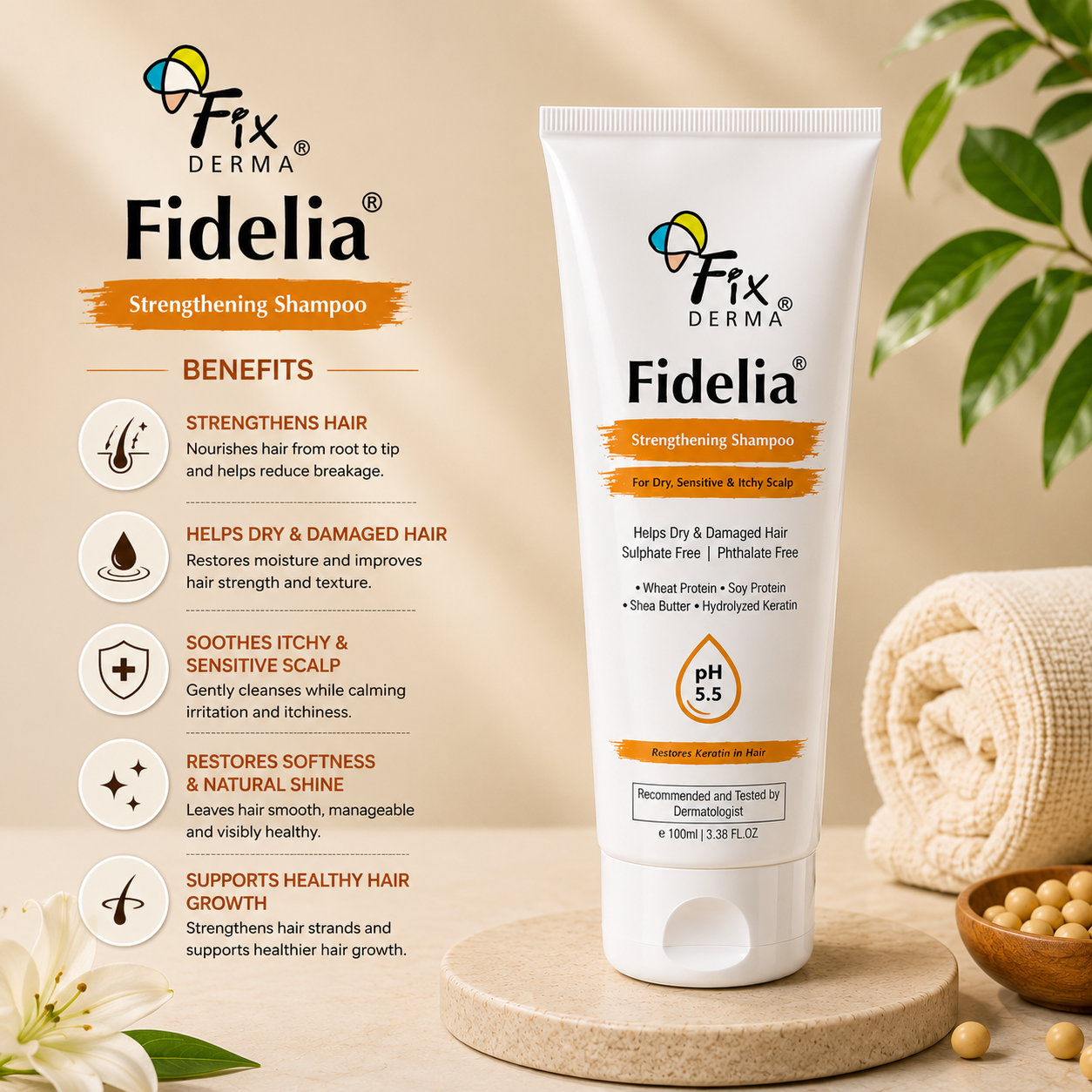 Fixderma Fidelia Strengthening Shampoo 100ml