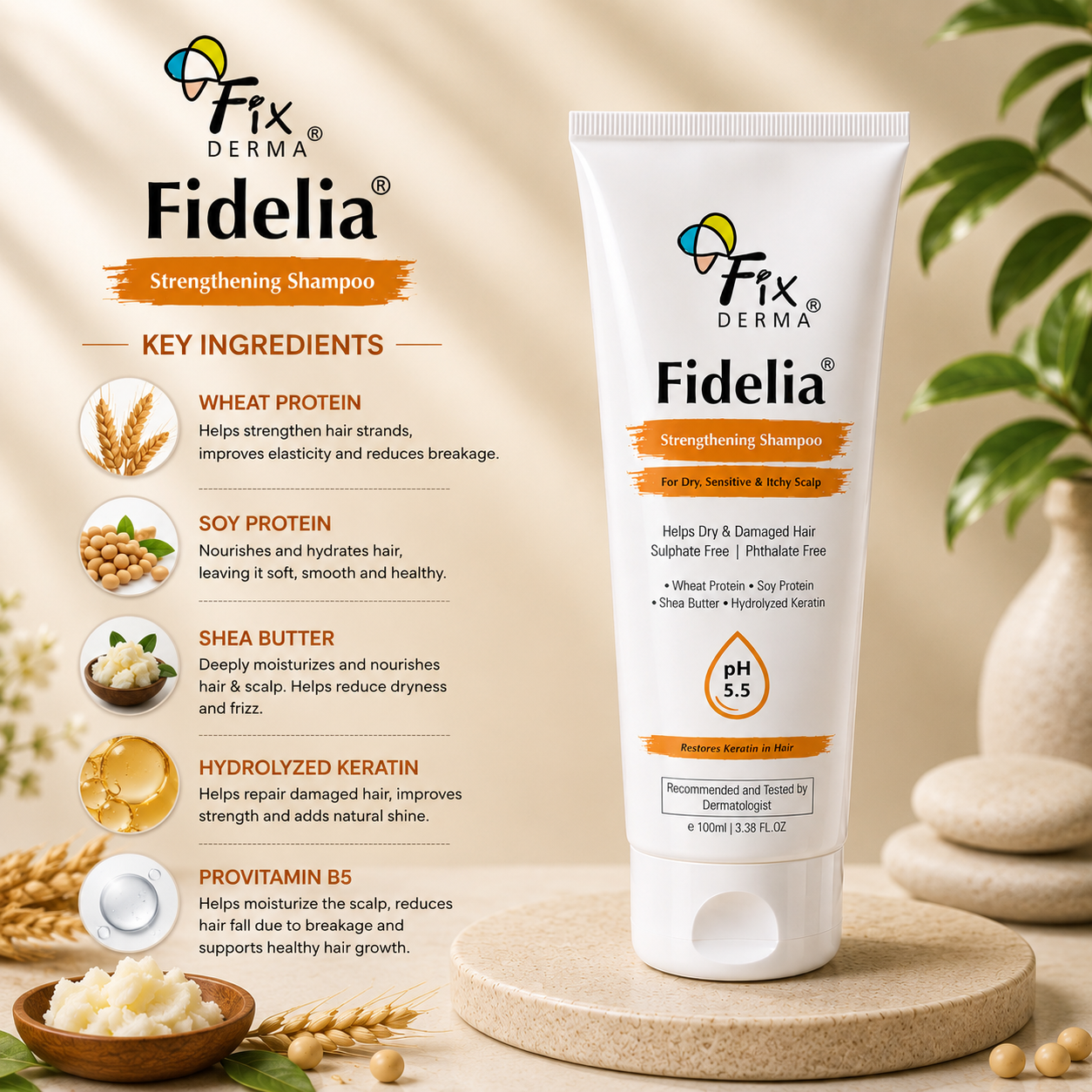 Fixderma Fidelia Strengthening Shampoo 100ml