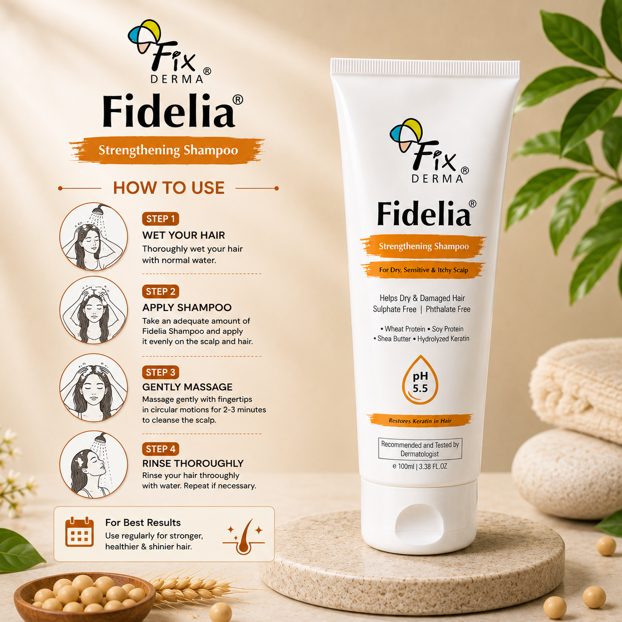 Fixderma Fidelia Strengthening Shampoo 100ml