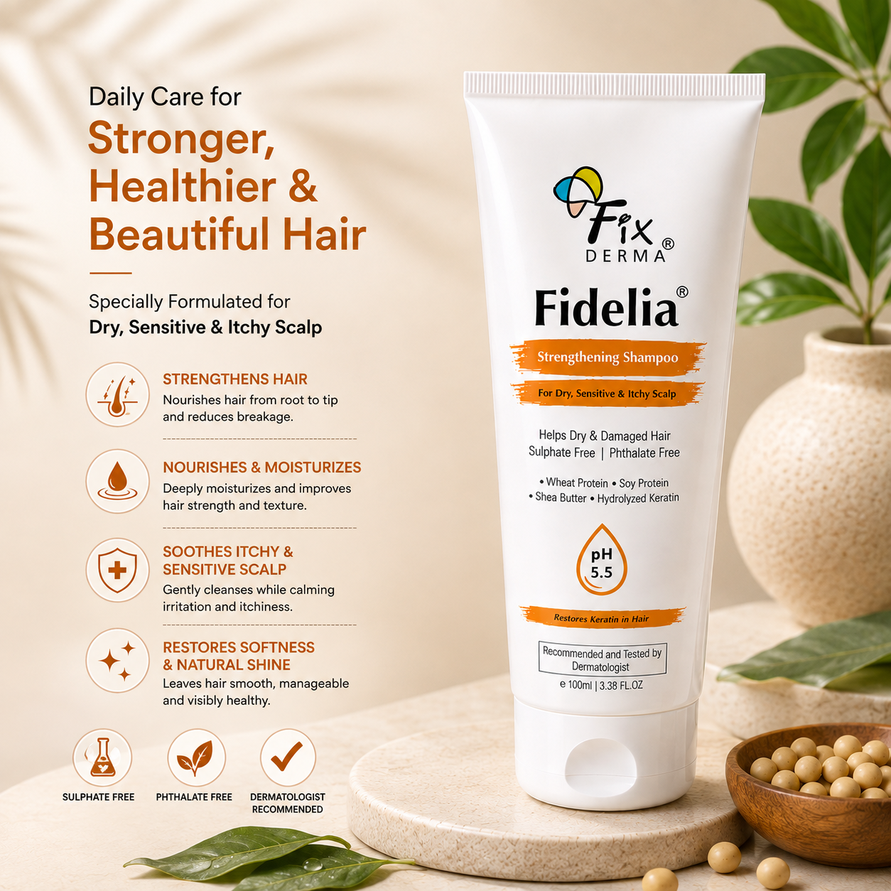 Fixderma Fidelia Strengthening Shampoo 100ml
