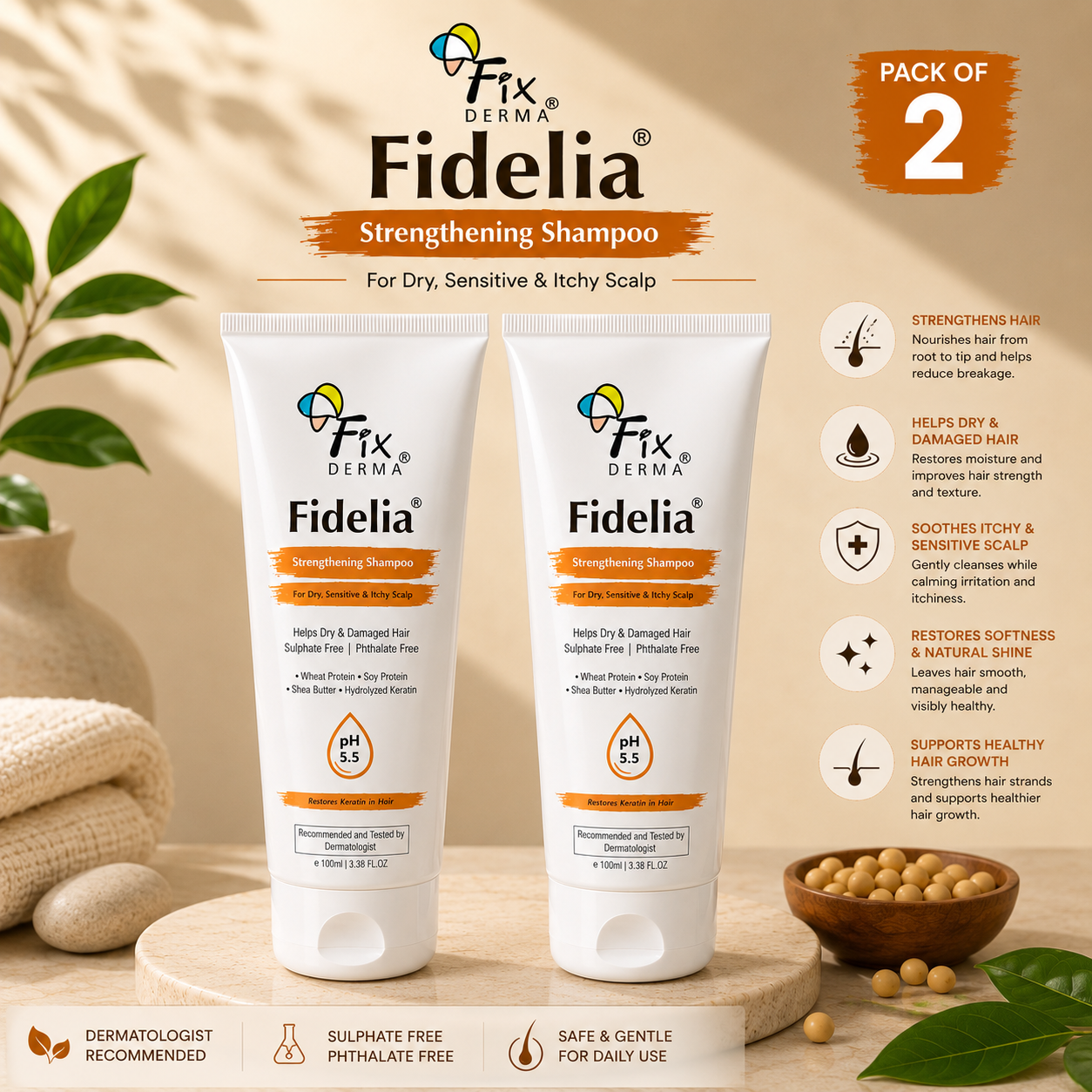 Fixderma Fidelia Strengthening Shampoo 100ml