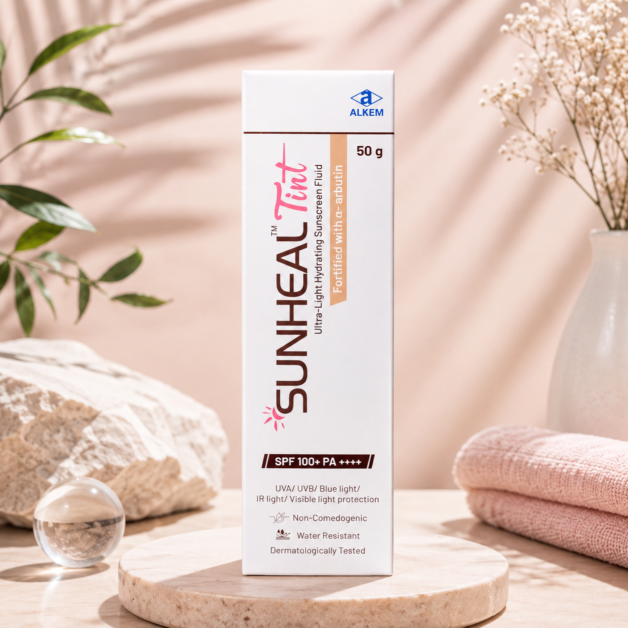 Sunheal Tint SPF 100+ PA++++ Ultra-Light Hydrating Sunscreen Fluid