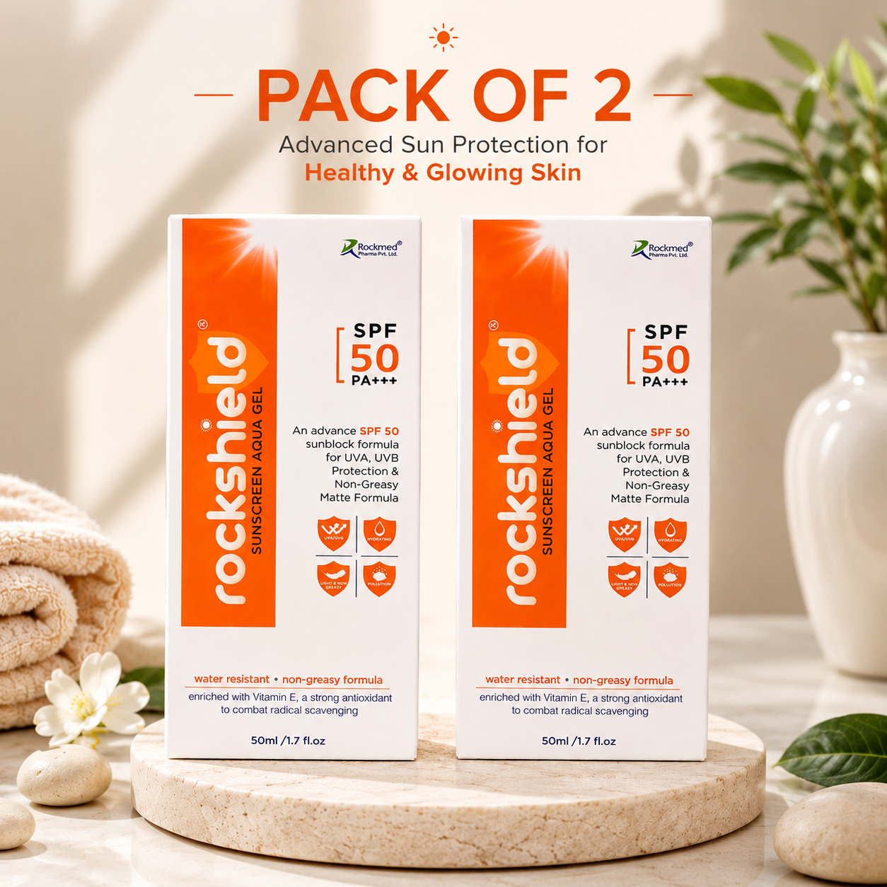 Rockshield Sunscreen Aqua Gel SPF 50+ PA+++