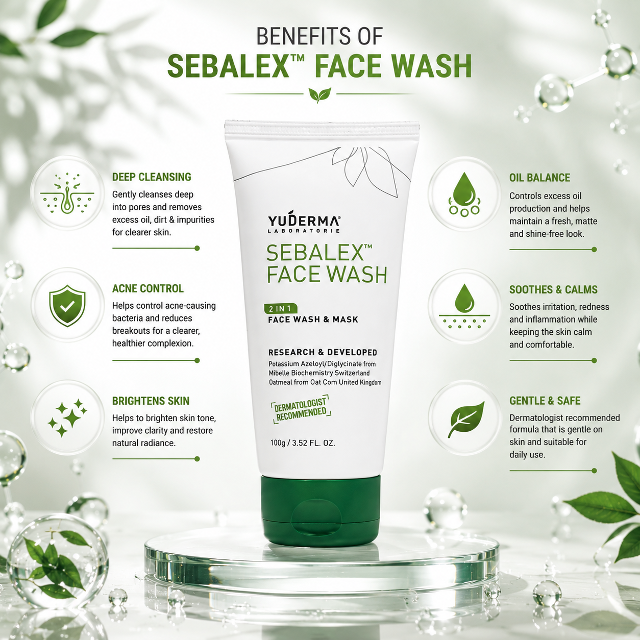 Sebalex Face Wash (2-in-1 Face Wash & Mask)