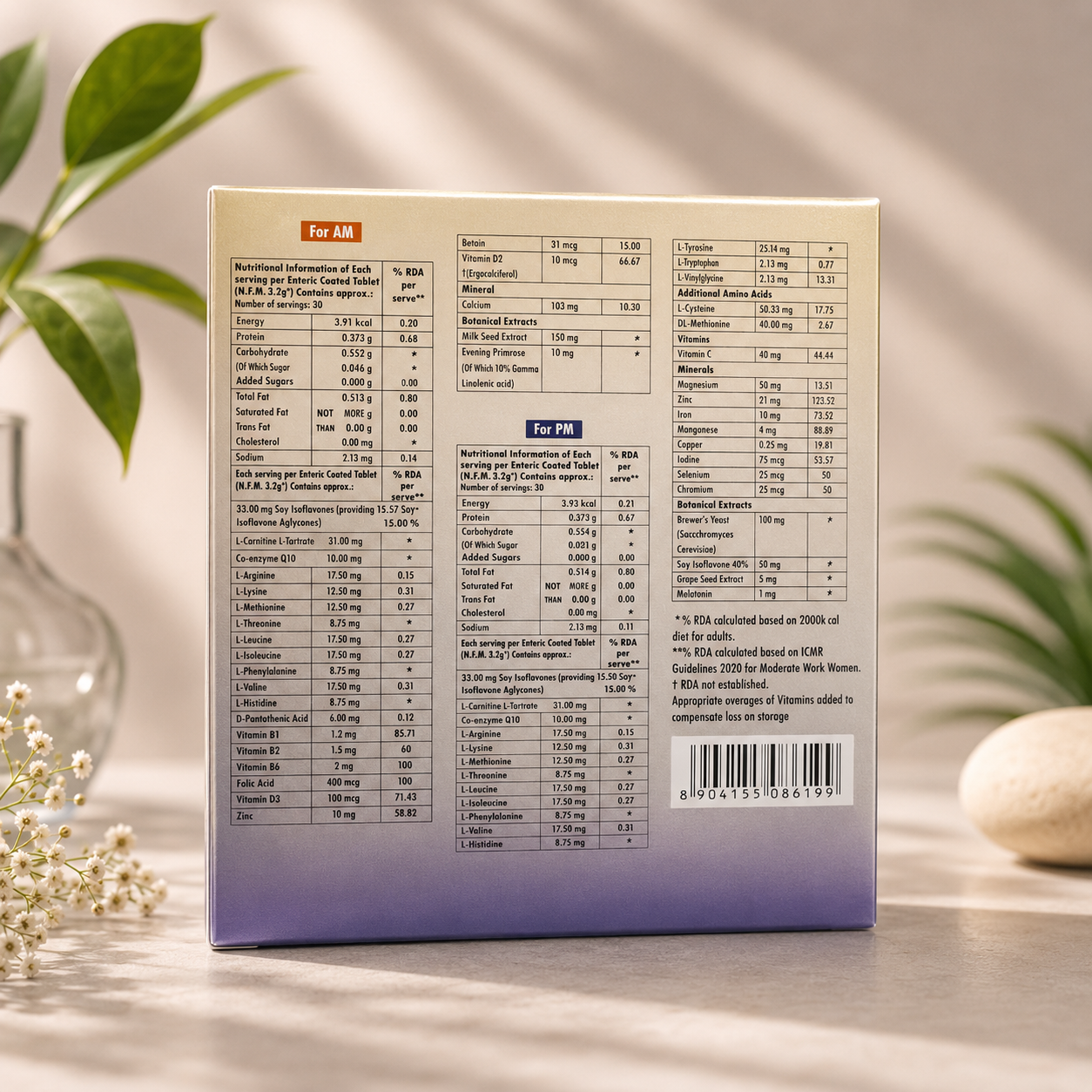 Follihair Nutraceutical AM PM Tablets (3 x 20 Tablets)