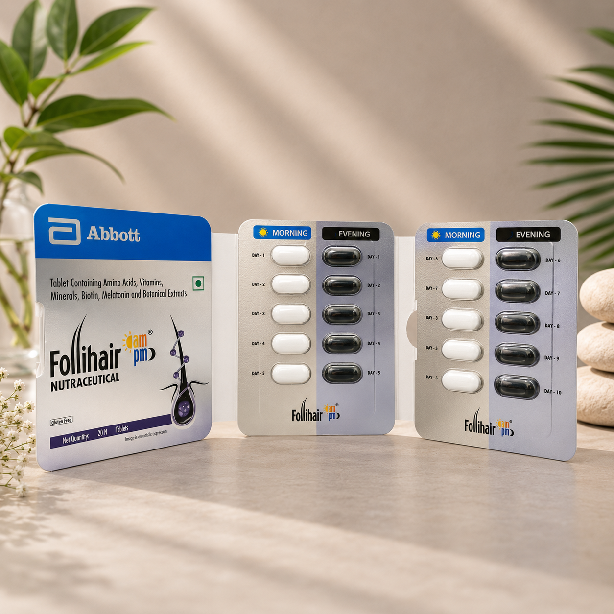 Follihair Nutraceutical AM PM Tablets (3 x 20 Tablets)