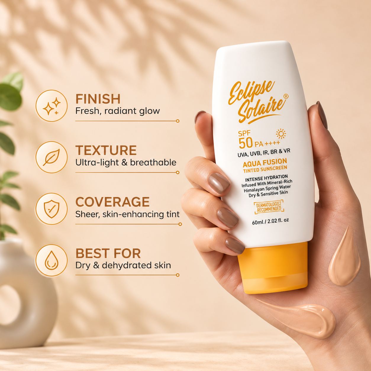 Eclipse Solaire Aqua Fusion Tinted Sunscreen SPF 50 PA++++