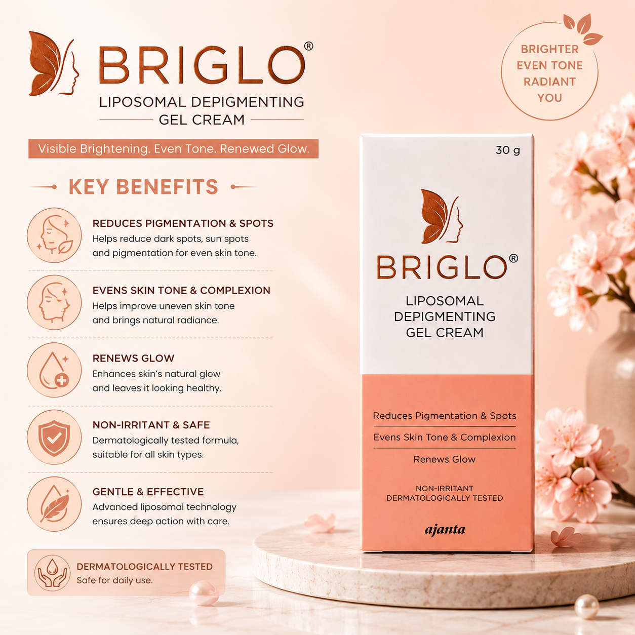BRIGLO Liposomal Depigmenting Gel Cream