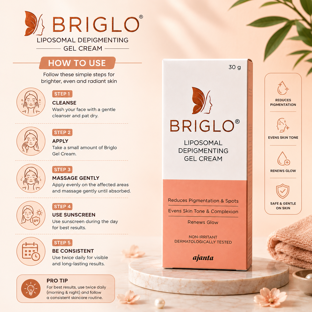 BRIGLO Liposomal Depigmenting Gel Cream