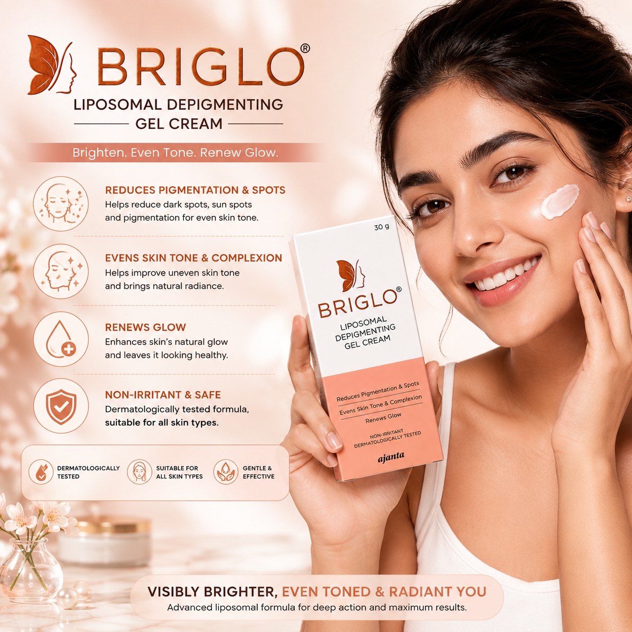 BRIGLO Liposomal Depigmenting Gel Cream