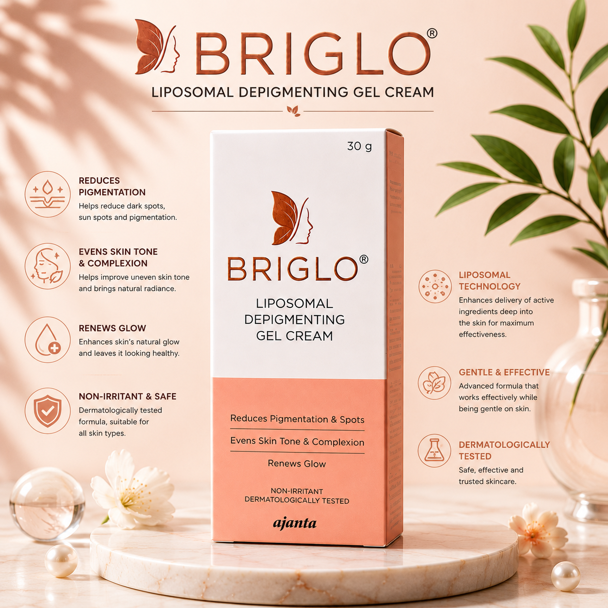 BRIGLO Liposomal Depigmenting Gel Cream