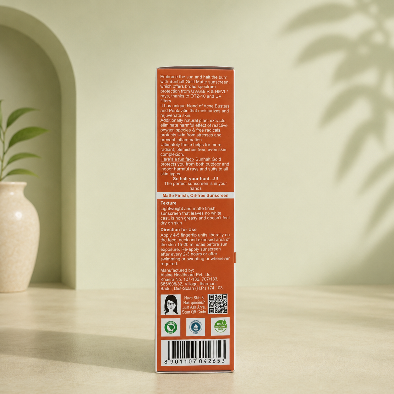 Sunhalt Gold Matte Sunscreen SPF 90 PA+++