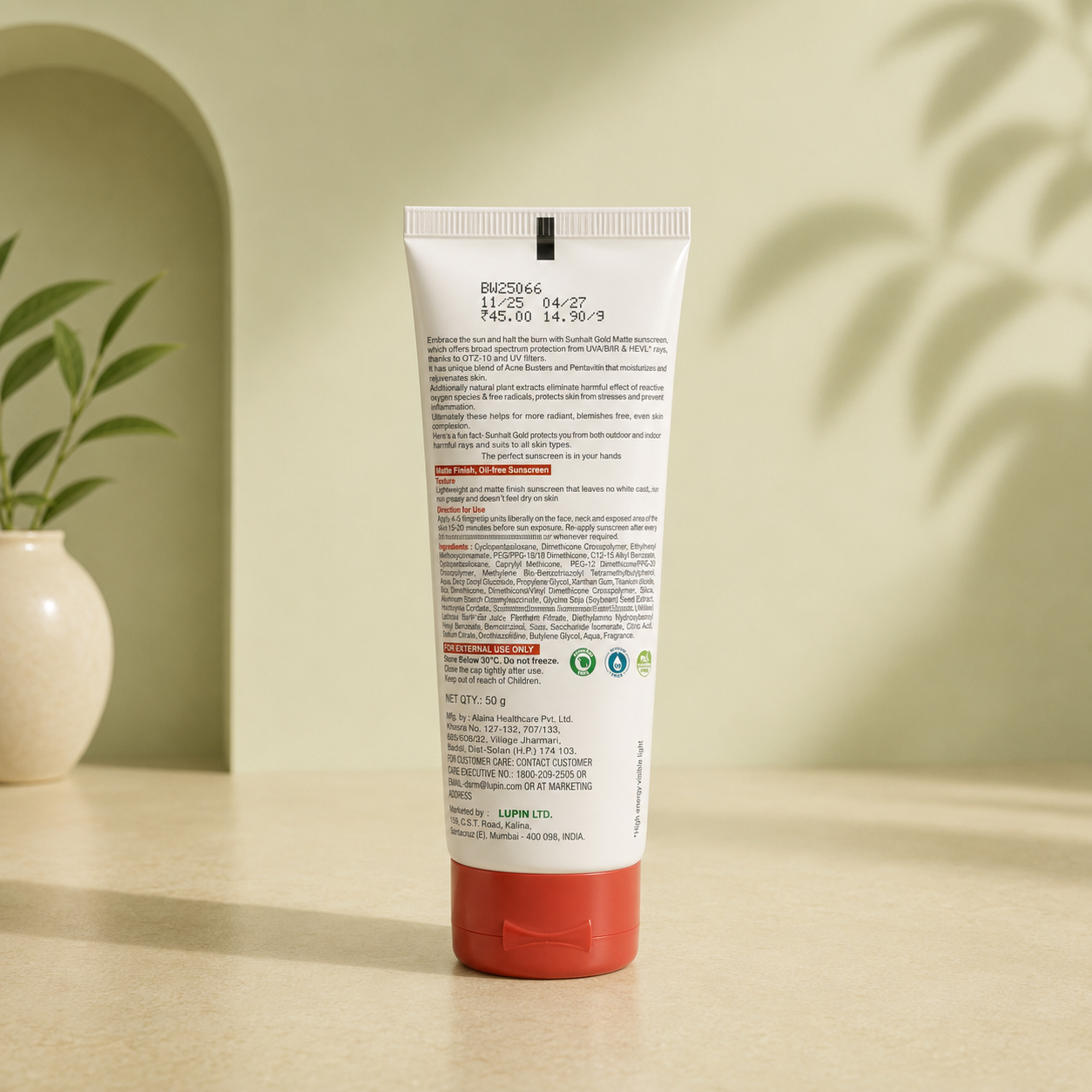 Sunhalt Gold Matte Sunscreen SPF 90 PA+++