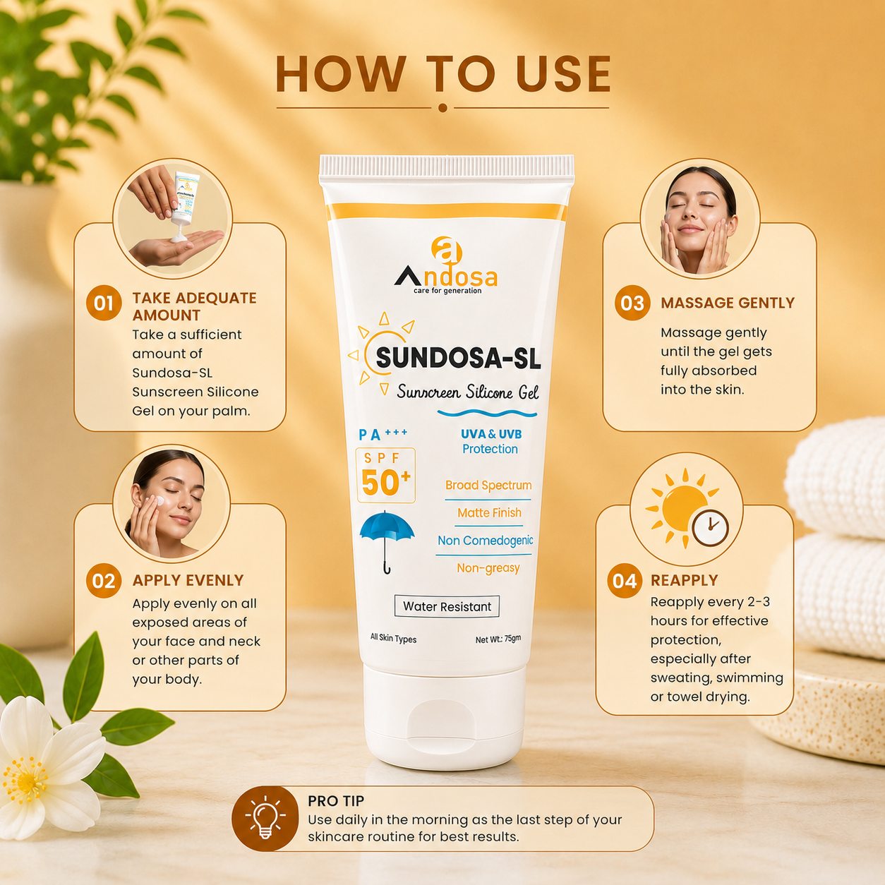 Sundosa-SL Sunscreen Silicone Gel SPF 50+