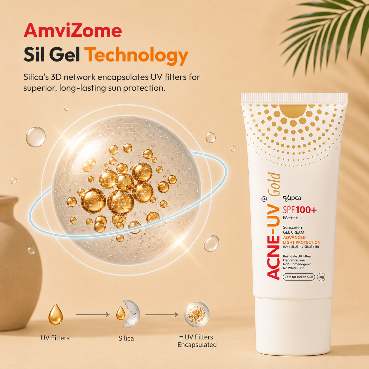 Acne-UV Gold SPF 100+ PA+ Sunscreen 50g