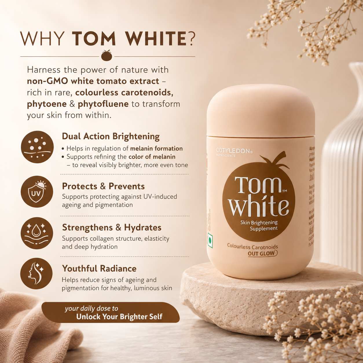 Tom White Skin Brightening Supplement – 30 Tablets