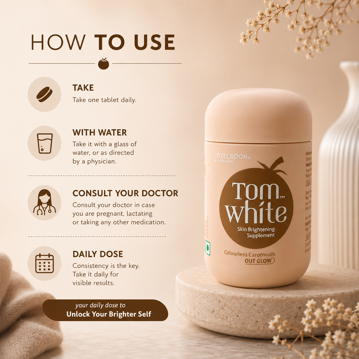 Tom White Skin Brightening Supplement – 30 Tablets