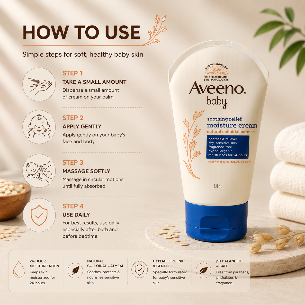 Aveeno Baby Soothing Relief Moisture Cream 100g