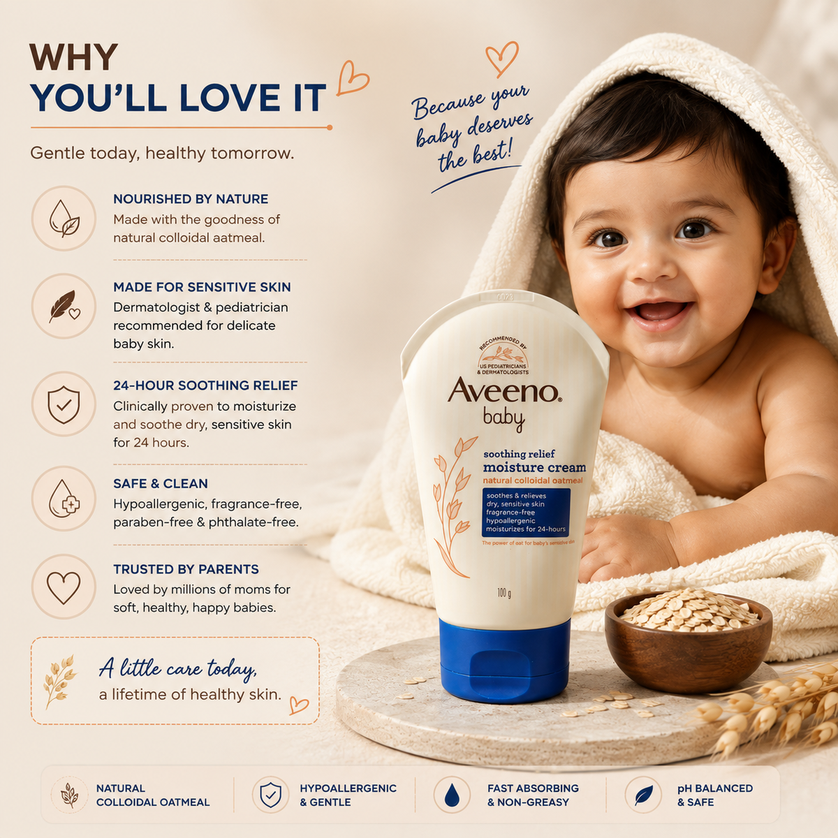 Aveeno Baby Soothing Relief Moisture Cream 100g