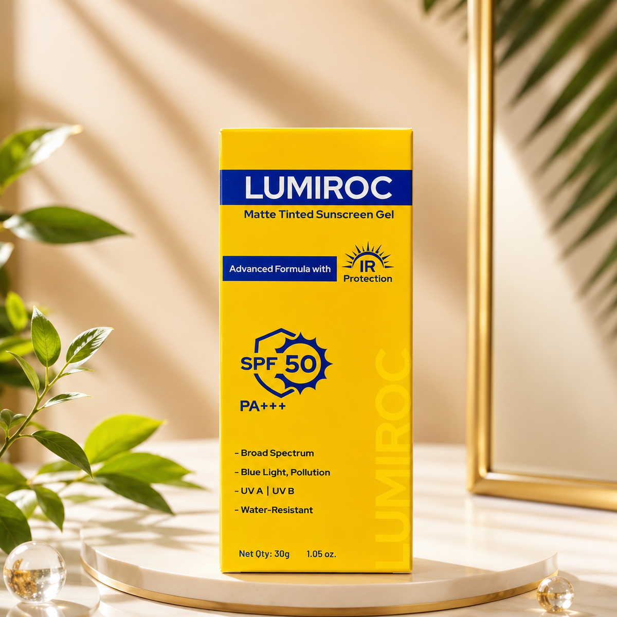 LUMIROC Matte Tinted Sunscreen Gel SPF 50 PA+++