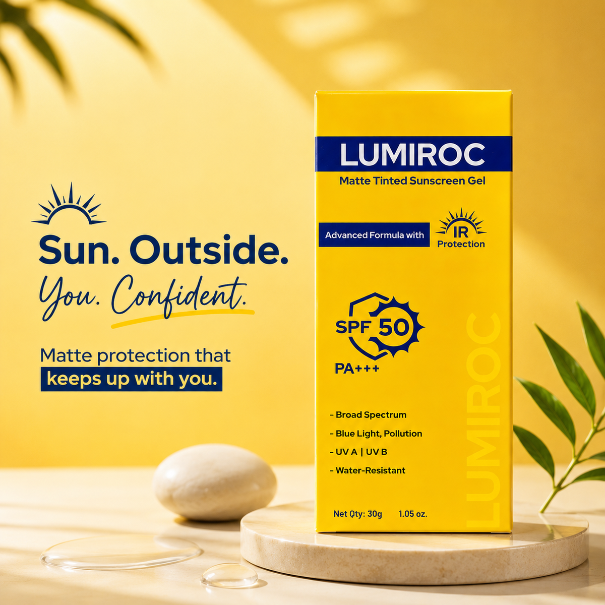 LUMIROC Matte Tinted Sunscreen Gel SPF 50 PA+++