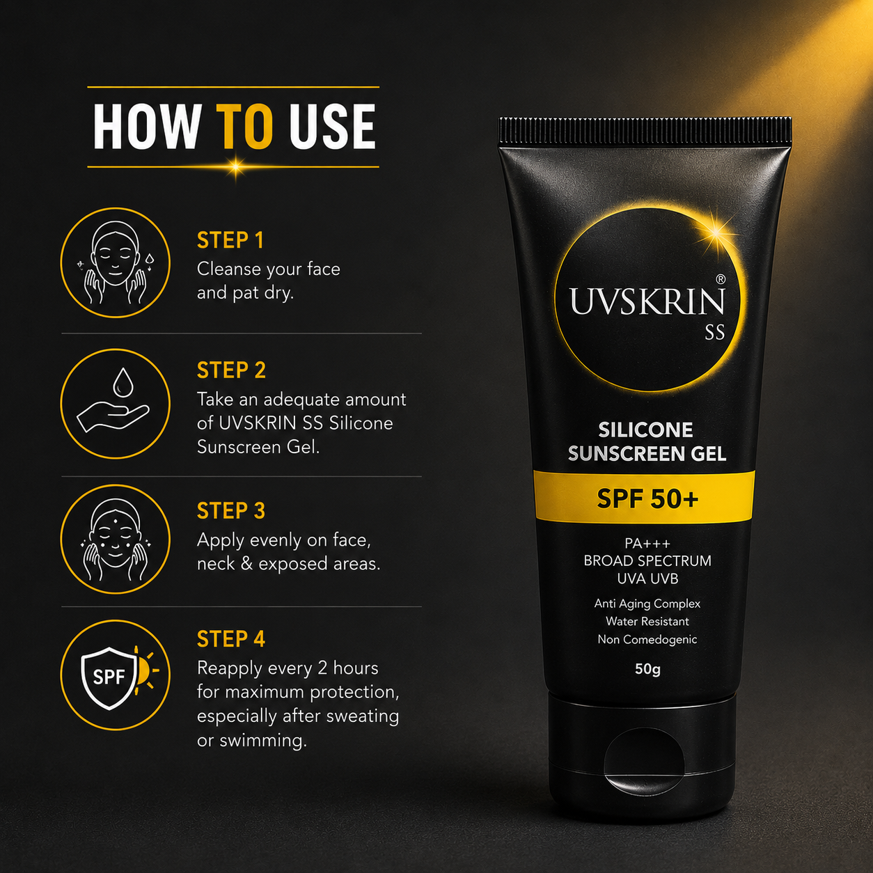 UVSKRIN SS Silicone Sunscreen Gel SPF 50+ PA+++