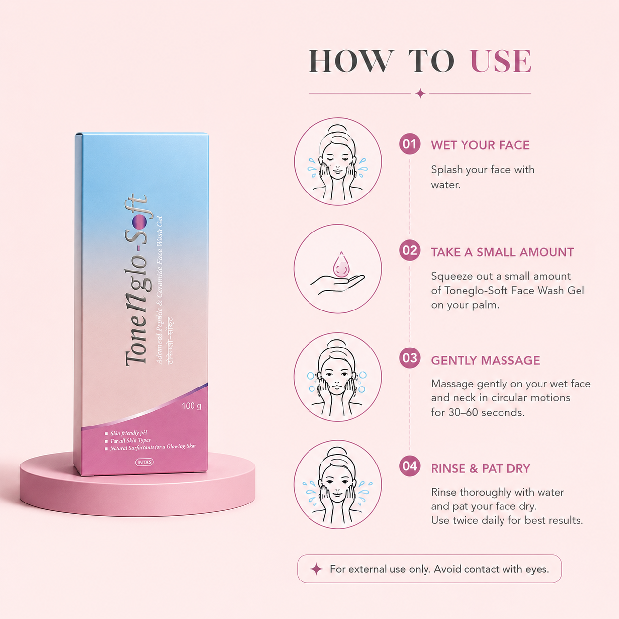ToneNGlo-SF Advanced Peptide & Ceramide Face Wash Gel