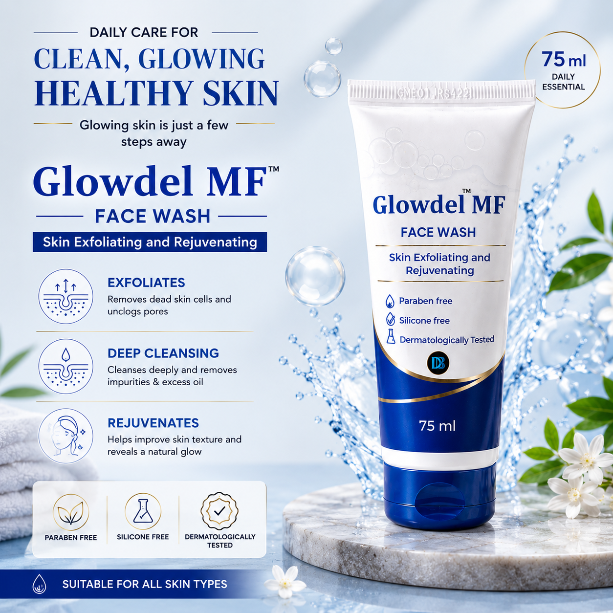 Glowdel MF Face Wash 75ml - Cosmosentials